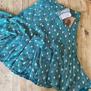 High Waisted Teal Skirt